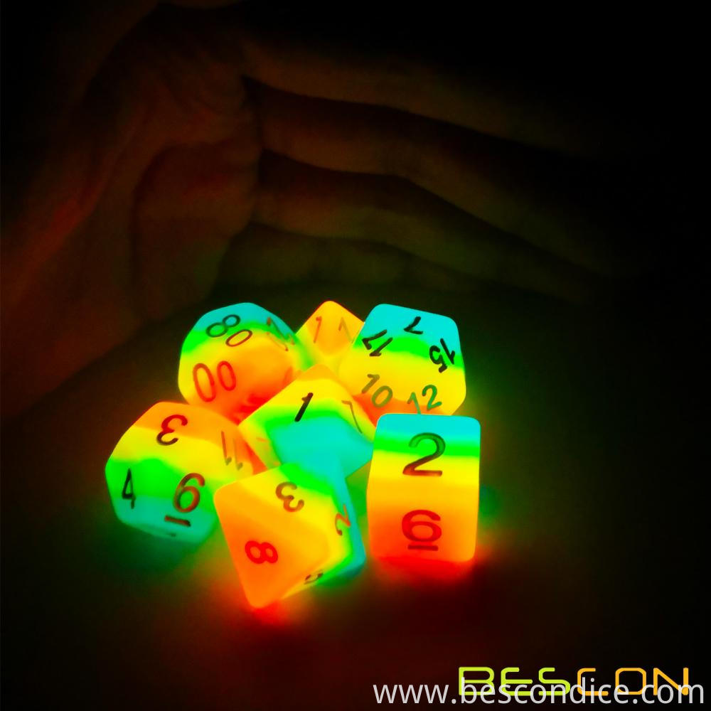 Midnight Candy Luminous Rpg Dice Set Glow In Dark 3